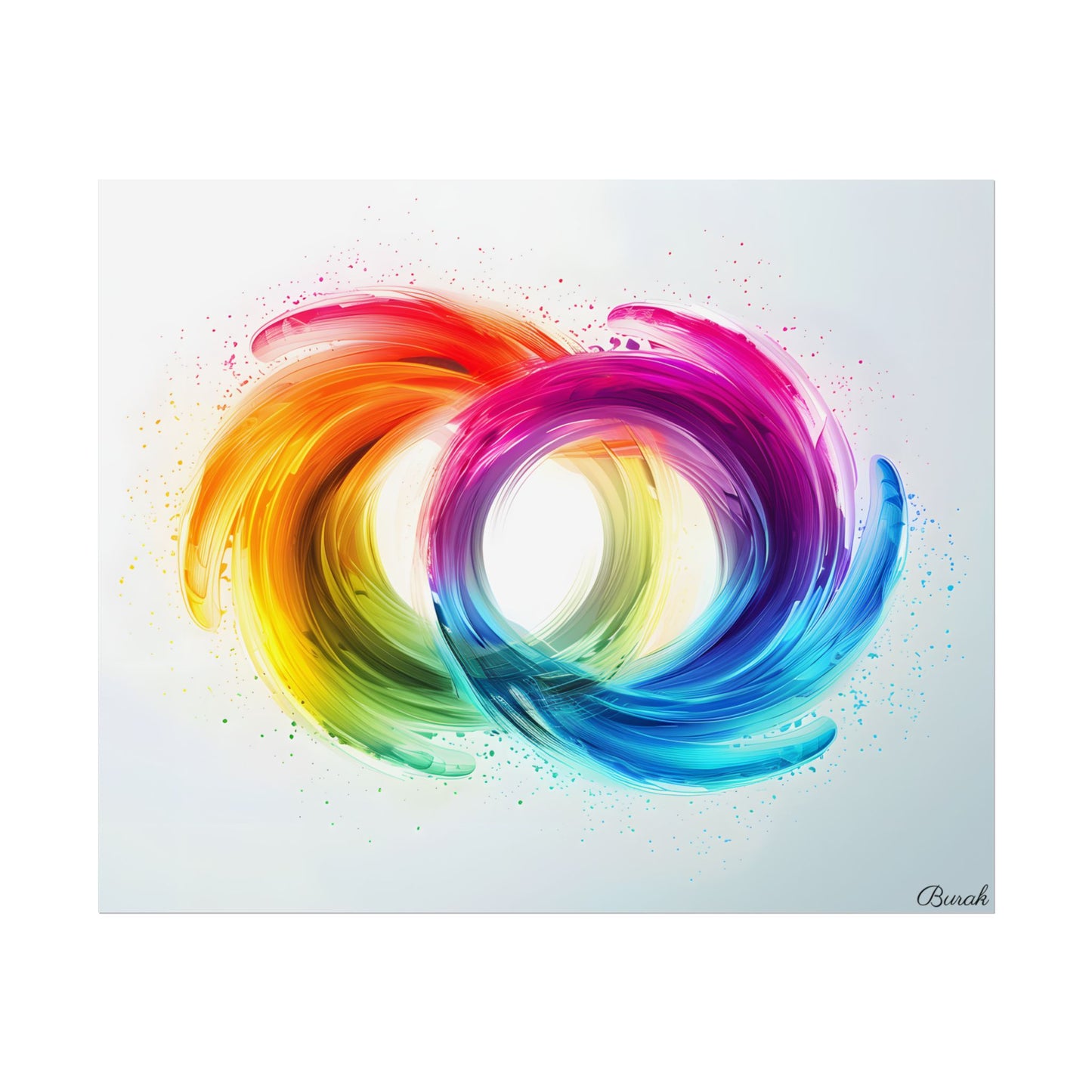 Swirling Colors: Gradient Artwork with Red, Blue, and Yellow Circles - Poster