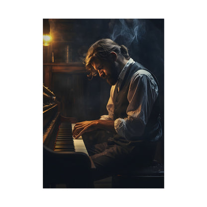 Mysterious Piano Maestro: Musical Artwork - Poster