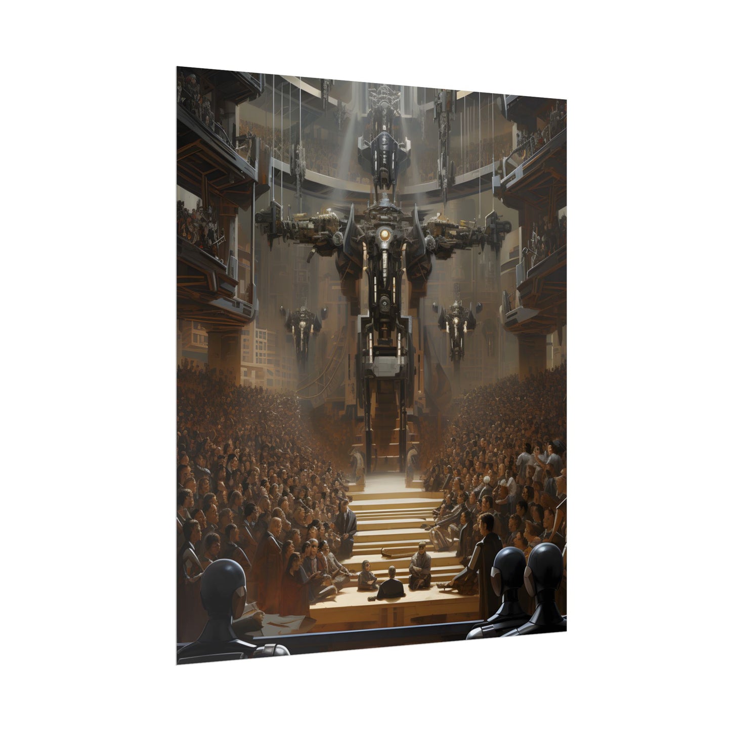 Robot Symphony: Elevated View of Robot Orchestra - Poster