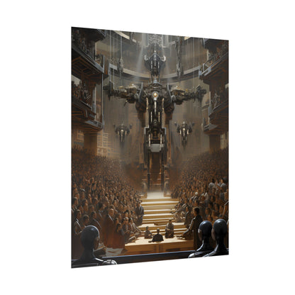 Robot Symphony: Elevated View of Robot Orchestra - Poster