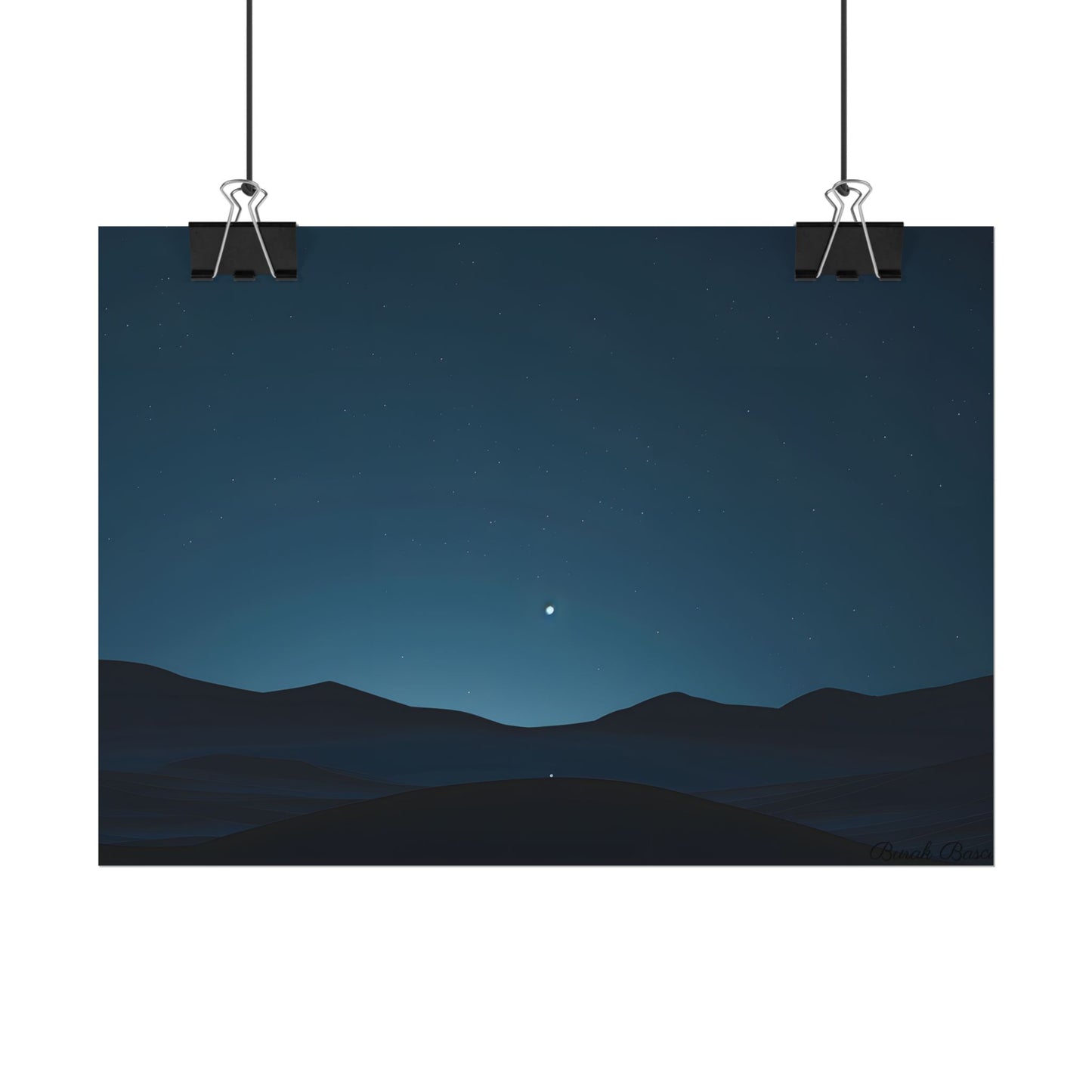 Minimalist Night Sky: Abstract Starry Art - Poster