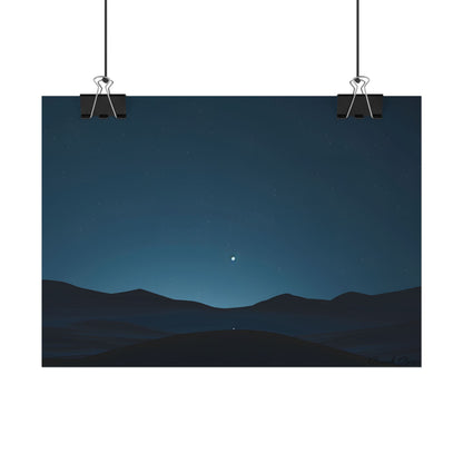 Minimalist Night Sky: Abstract Starry Art - Poster