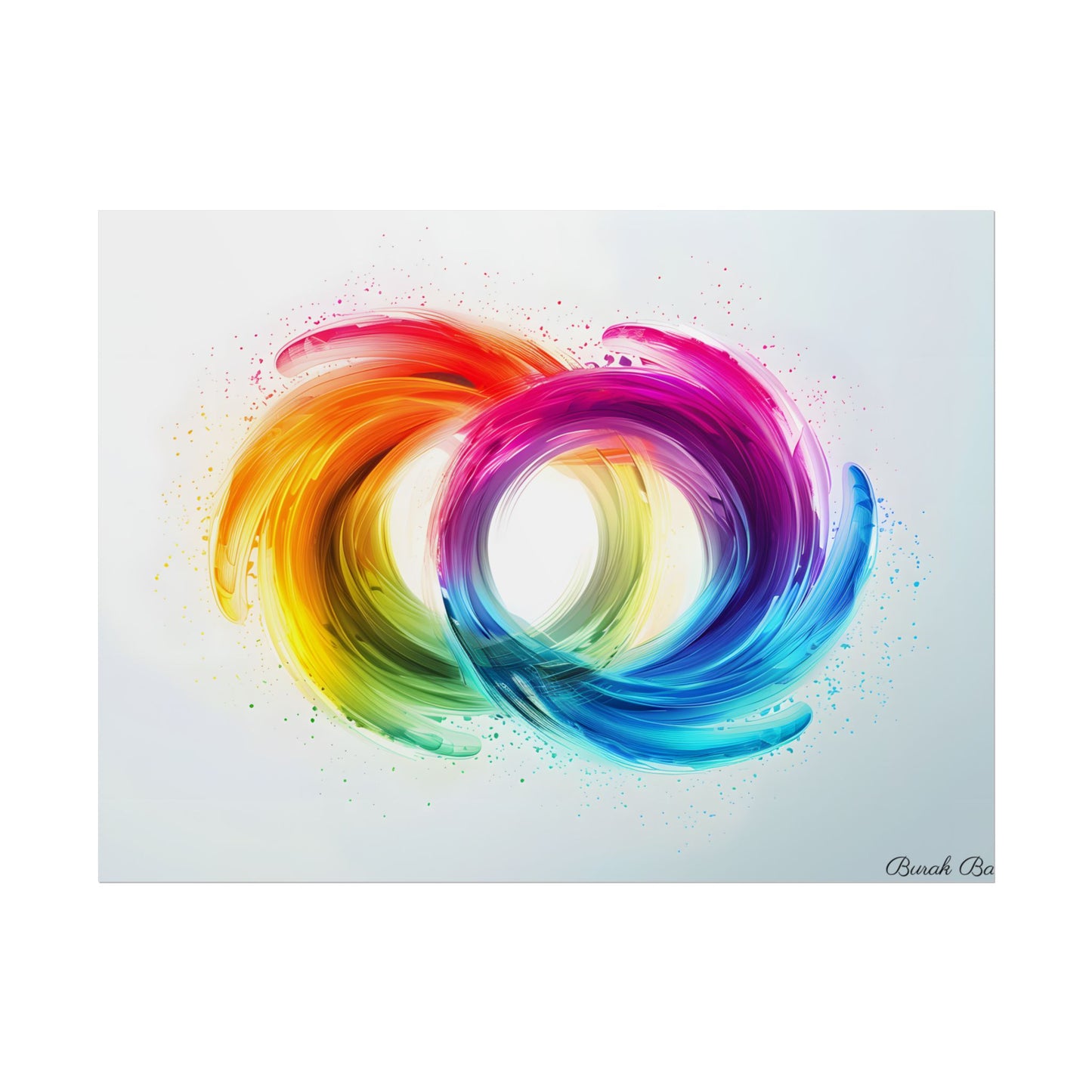 Swirling Colors: Gradient Artwork with Red, Blue, and Yellow Circles - Poster