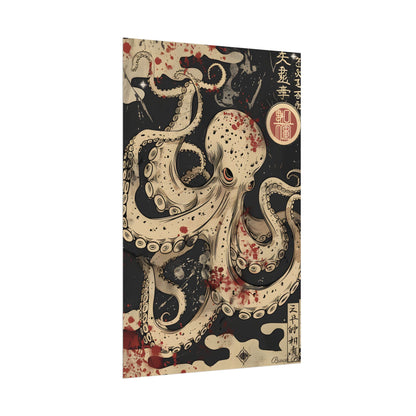 Stylized Japanese Octopus: Minimal Artwork - Poster
