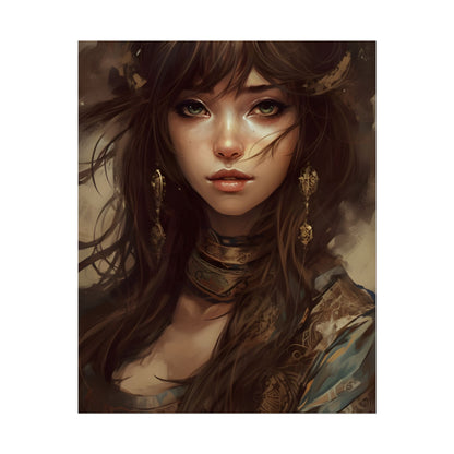 Enchanting Brunette Portrait: Gentle Beauty - Poster