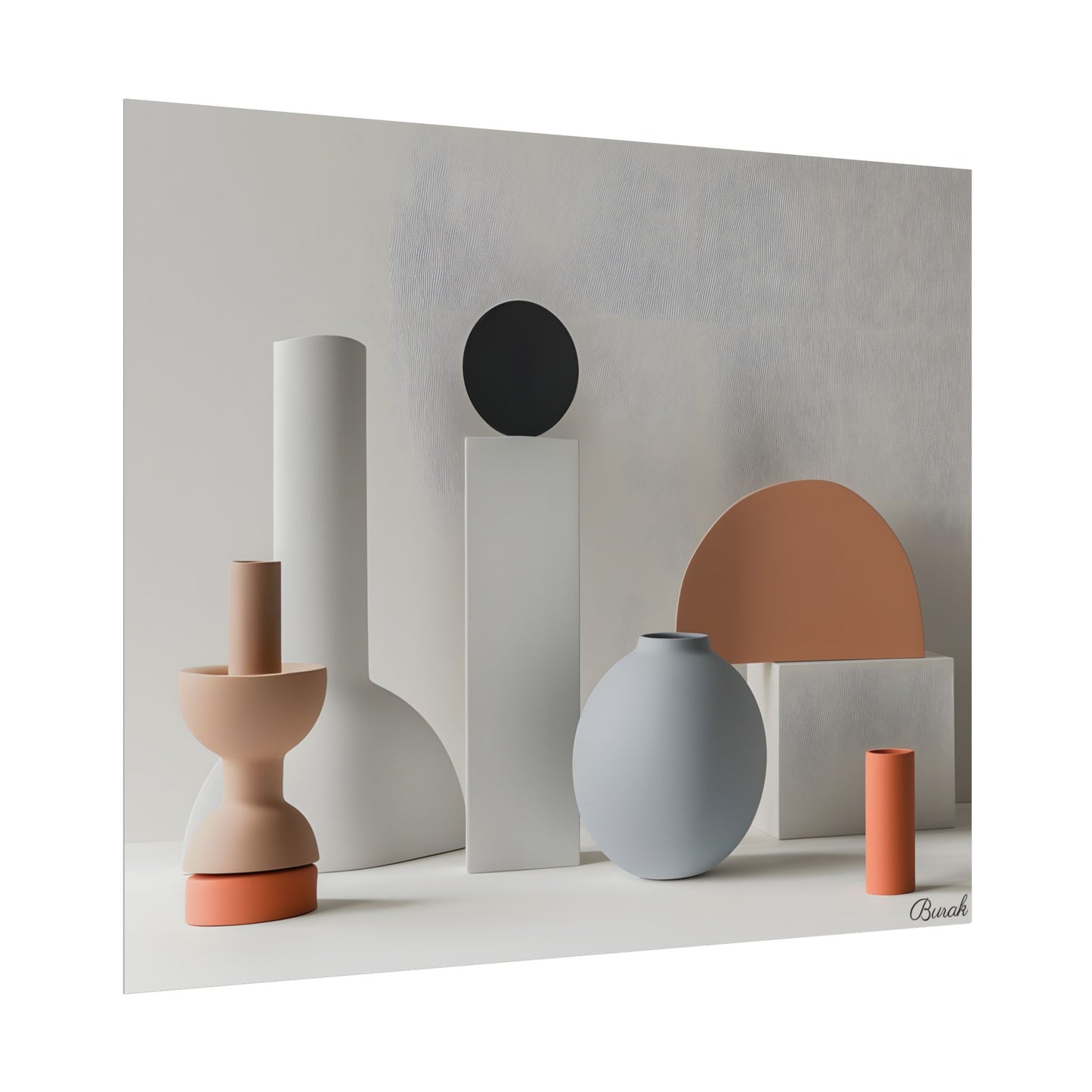 Minimalist Simple Geometric Jewelry: Close-Up View - Poster