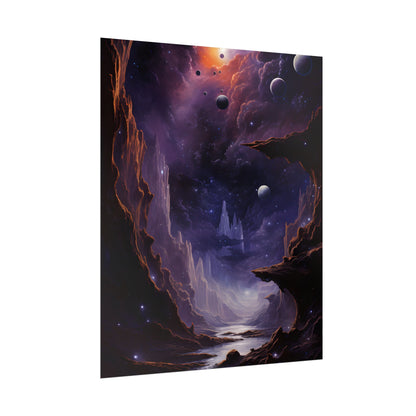 Black Hole Cosmic Odyssey: A Massive Planet's Journey Through Space - Poster