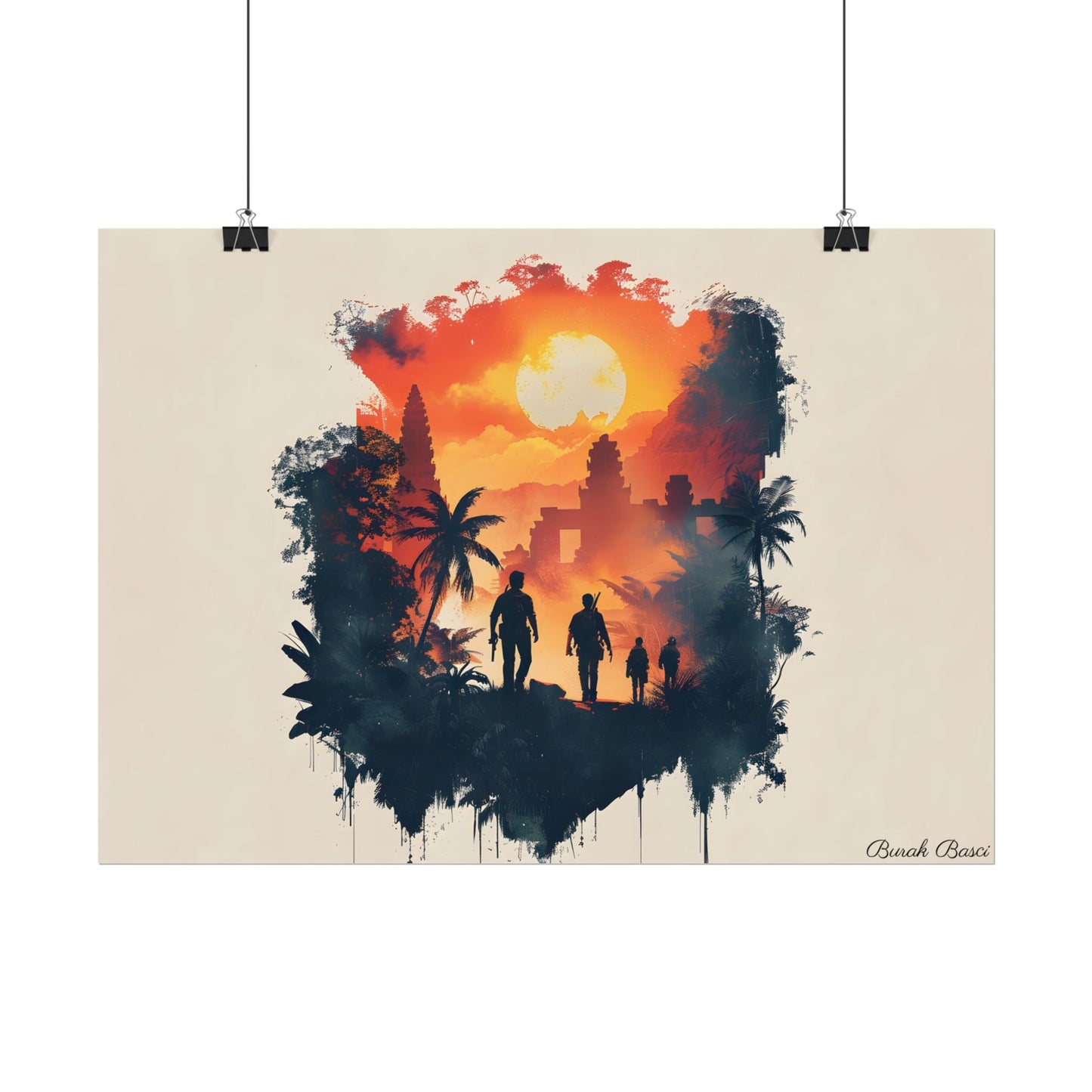 Nathan Drake's Adventure: Minimalist Illustration - Poster