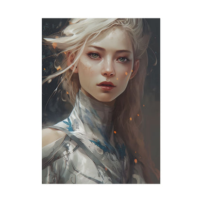 Astonishing Blonde Portrait: Capturing Intensity in Art - Poster