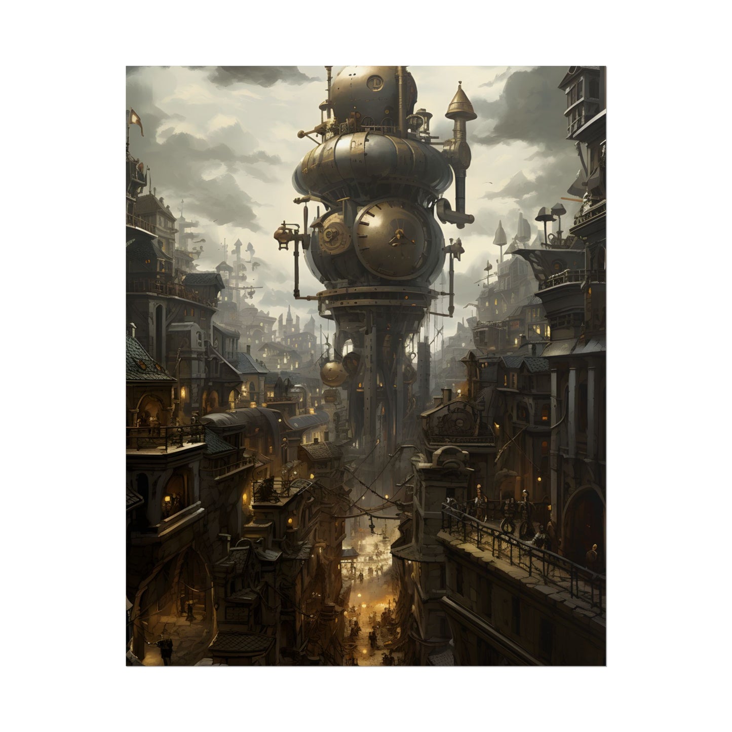 Vibrant Steampunk City: A World of Wonder - Poster