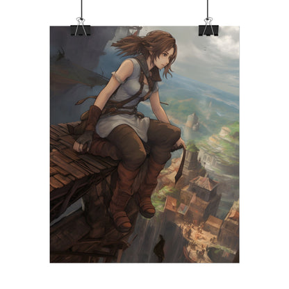 Dramatic Anime Birds Eye View: Dynamic Digital Art - Poster