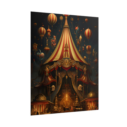 Whimsical Clockwork Circus: Fantastical Art with Vibrant Details - Poster