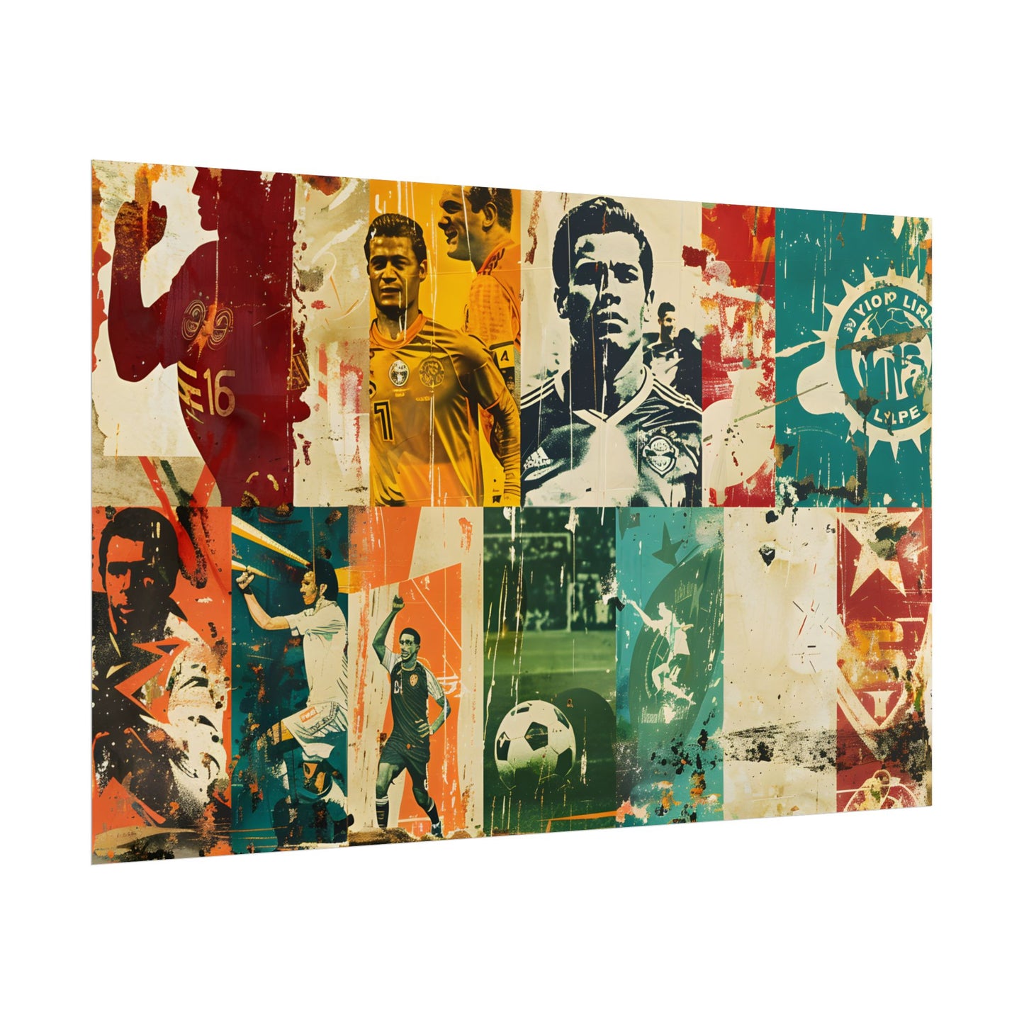 Vintage Soccer Posters: Retro Sports Art Collage - Poster
