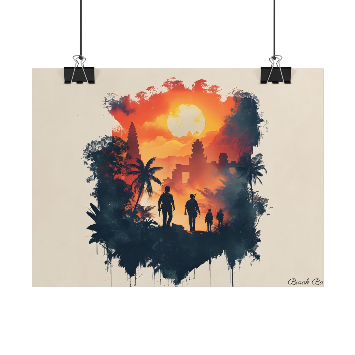 Nathan Drake's Adventure: Minimalist Illustration - Poster