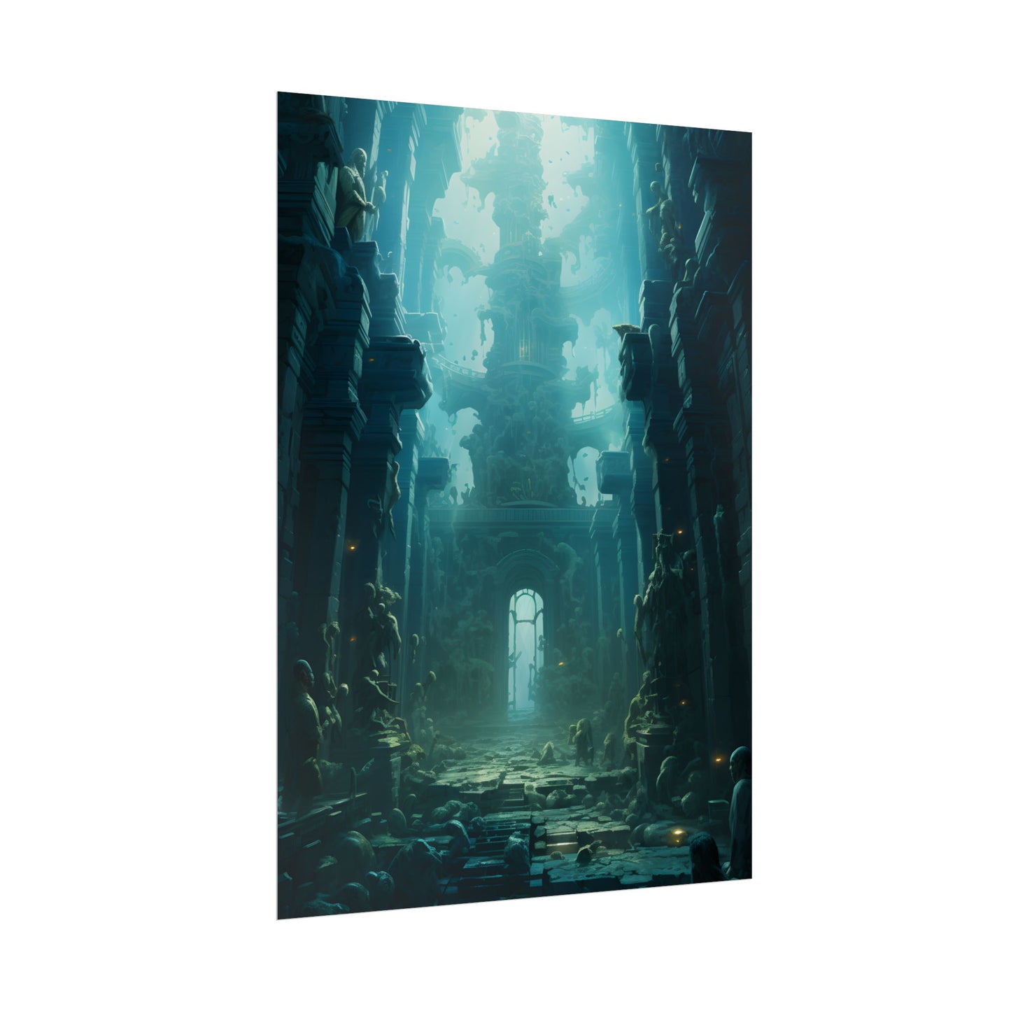 Lost Underwater Civilization: Ancient Ruins in Sunken Depths - Poster
