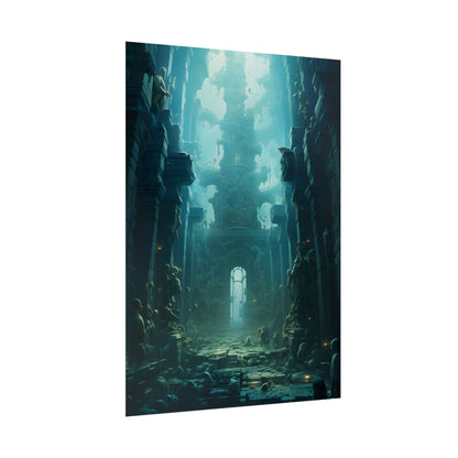 Lost Underwater Civilization: Ancient Ruins in Sunken Depths - Poster