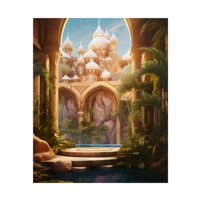 Mythical Desert Oasis: Arabian Nights Inspired Artwork - Poster