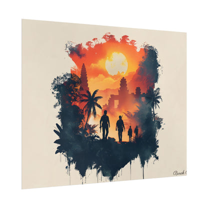 Nathan Drake's Adventure: Minimalist Illustration - Poster