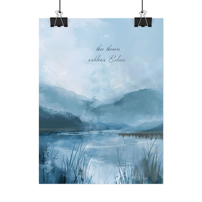 Peaceful Serenade: A Calming Landscape with Inspirational Quote - Poster
