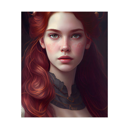 Beautiful Redhead Female Portrait: Classic Timeless Artwork - Poster