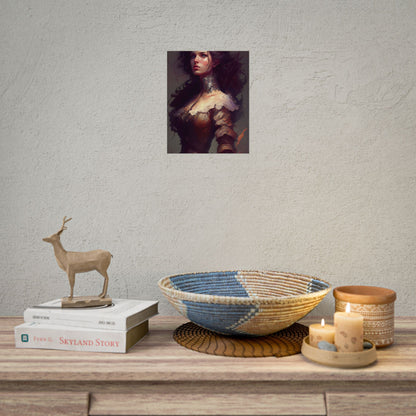 Lovely Brown Hair Portrait: Stunning Female Art - Poster