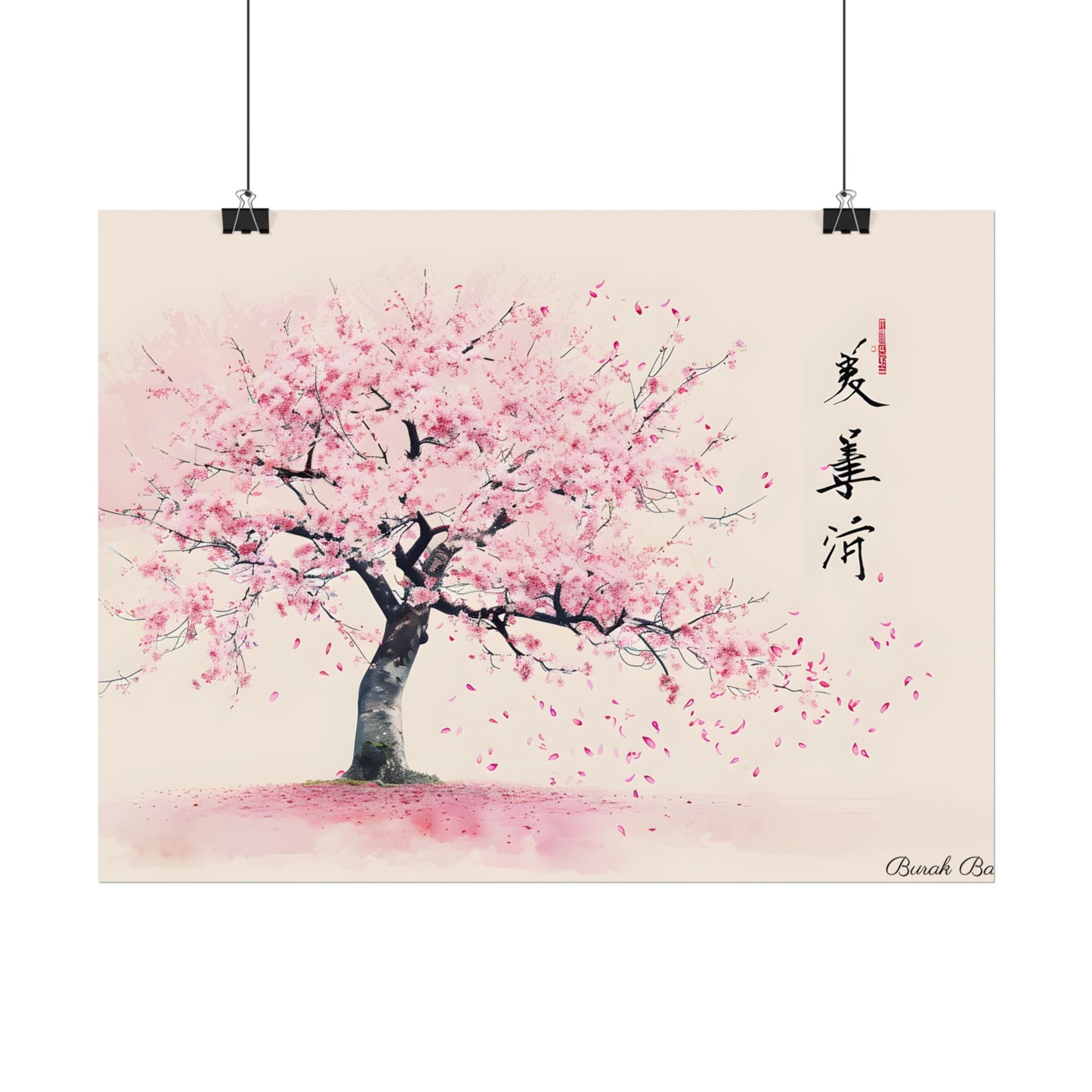 Japanese Cherry Blossom Art: Springtime Painting - Poster