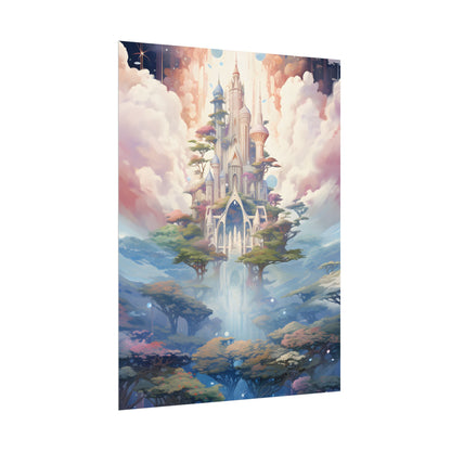 Surreal Floating City in Celestial Fantasy: A Dreamlike Digital Artwork - Poster