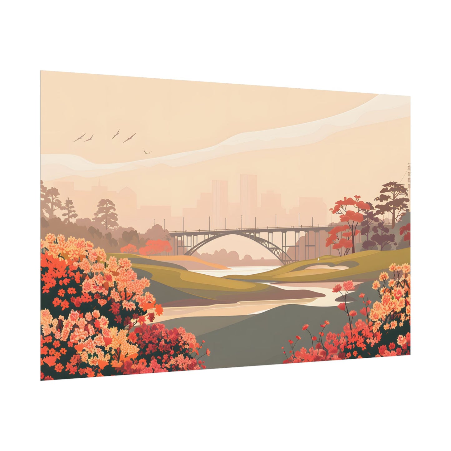 Retro Golf at Augusta: Vintage Illustration - Poster