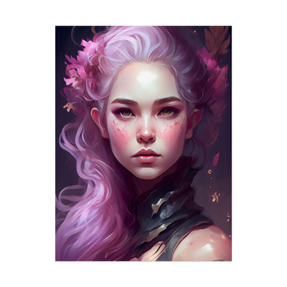 Astonishing Female Portrait with Pink Hair: Dre Artwork - Poster