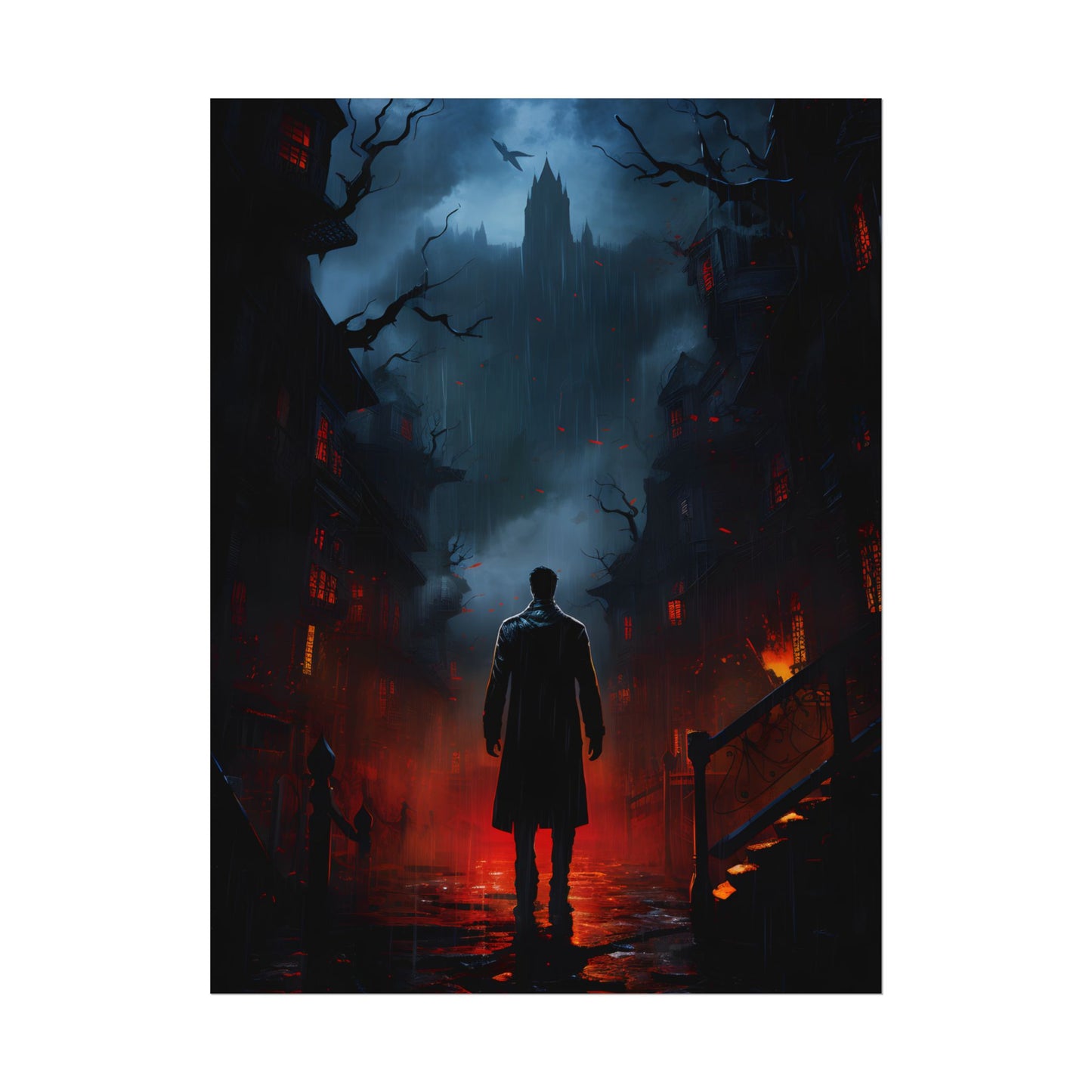 Urban Fantasy Noir: Nighttime Detective Artwork - Poster