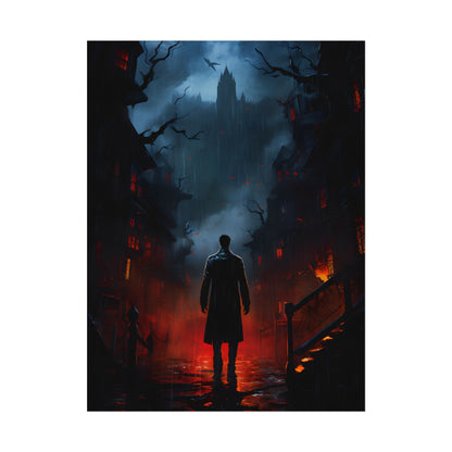 Urban Fantasy Noir: Nighttime Detective Artwork - Poster