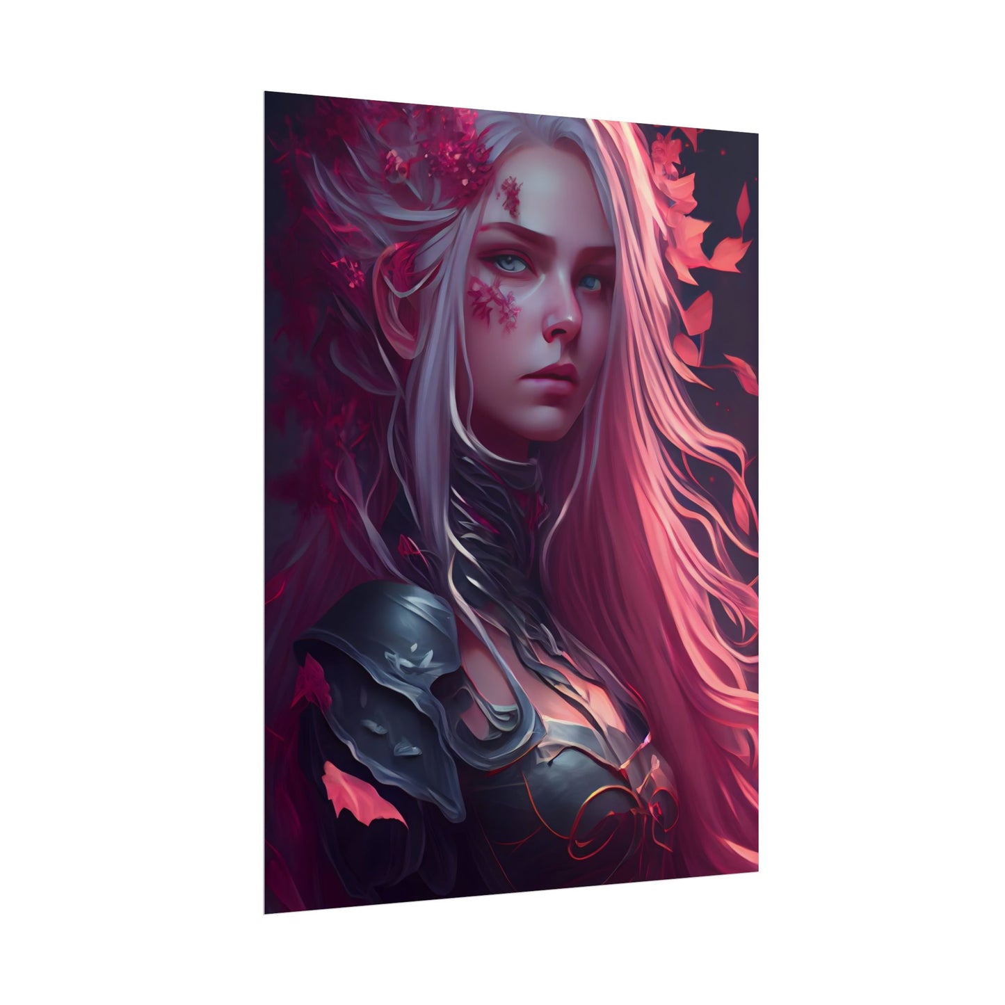 Astonishing Female Portrait with Pink Hair: Artistic Vision - Poster