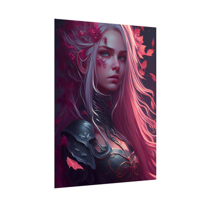 Astonishing Female Portrait with Pink Hair: Artistic Vision - Poster