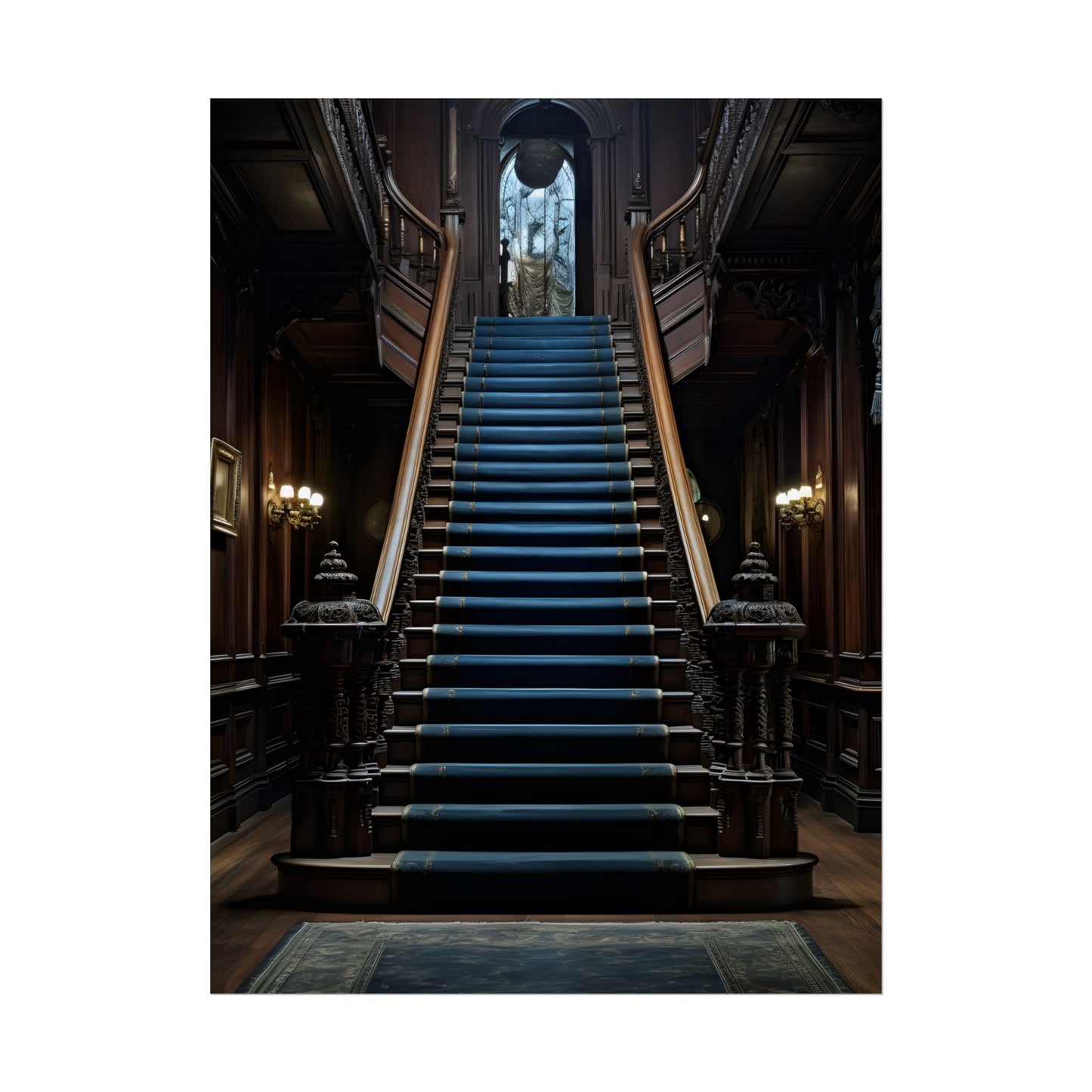 Haunted Gothic Mansion: Spooky Victorian Atmosphere Artwork - Poster