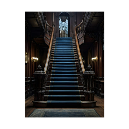 Haunted Gothic Mansion: Spooky Victorian Atmosphere Artwork - Poster