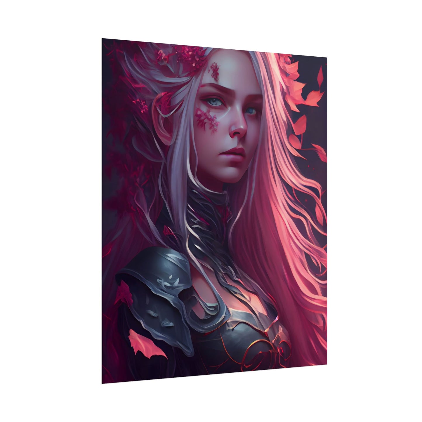 Astonishing Female Portrait with Pink Hair: Artistic Vision - Poster