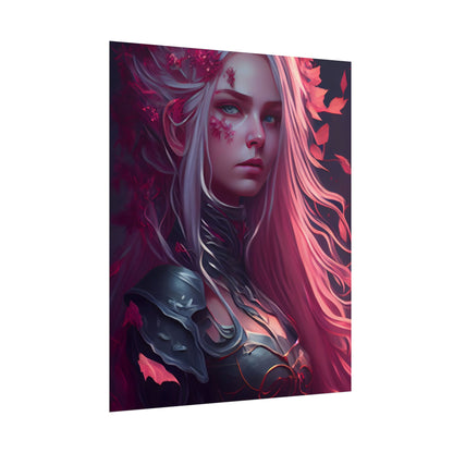 Astonishing Female Portrait with Pink Hair: Artistic Vision - Poster