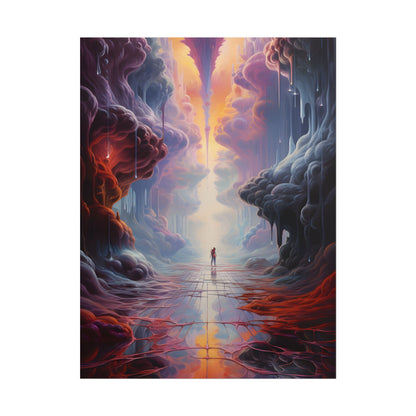 Celestial Dreams: Vibrant Fantastical Landscape Art - Poster