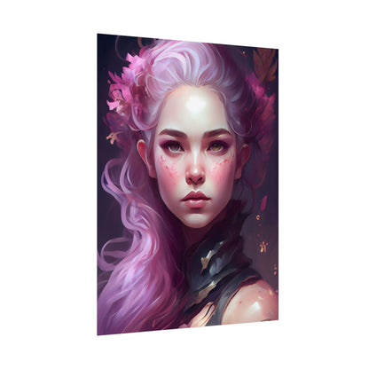 Astonishing Female Portrait with Pink Hair: Dre Artwork - Poster