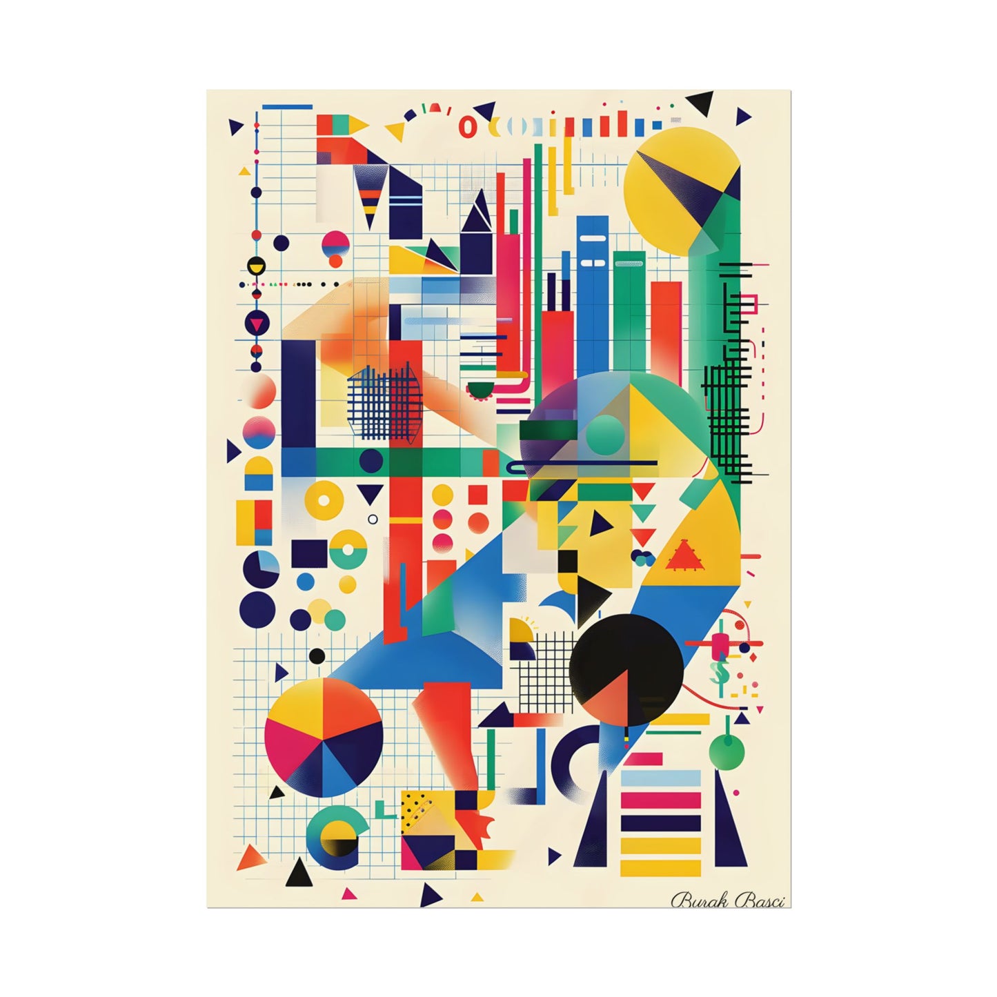 Colorful Educational Artwork: Statistical Illustration - Poster