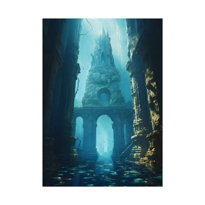 Lost Underwater Civilization: Ancient City Artwork - Poster