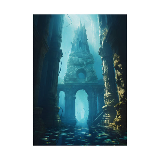 Lost Underwater Civilization: Ancient City Artwork - Poster