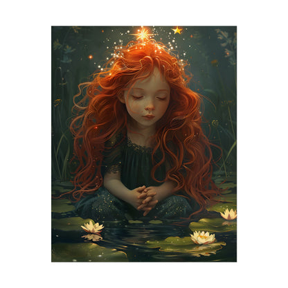 Sparkly Redhead Daydream: Young Girl Digital Art - Poster