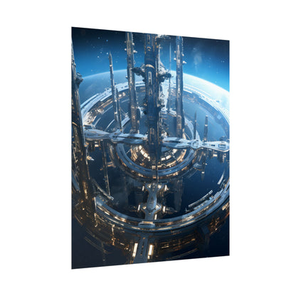 Futuristic Space Station: Aetherial Hub - Poster