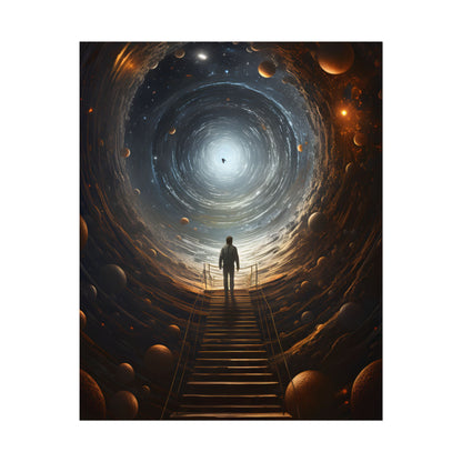 Space-Time Explorer: Intrepid Journey in Black and White - Poster