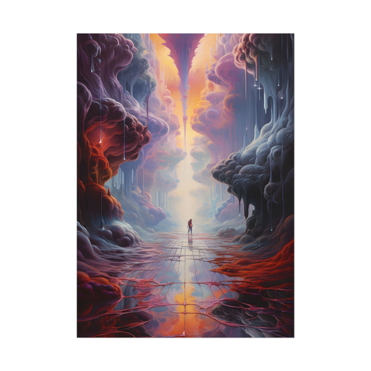 Celestial Dreams: Vibrant Fantastical Landscape Art - Poster