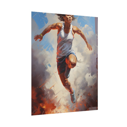 Passionate Athlete: Dedicated Portrait - Poster