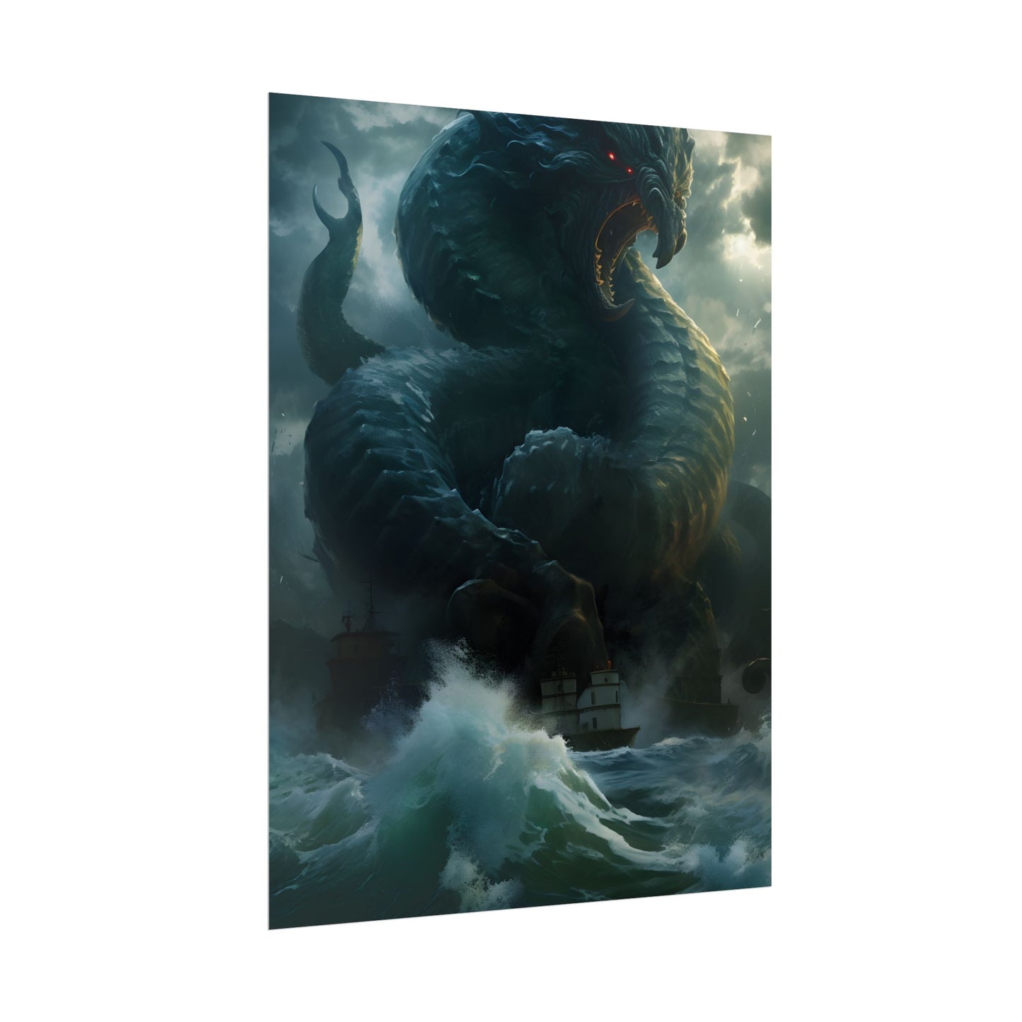 Mythic Sea Monster: Dark Ocean Artwork - Poster