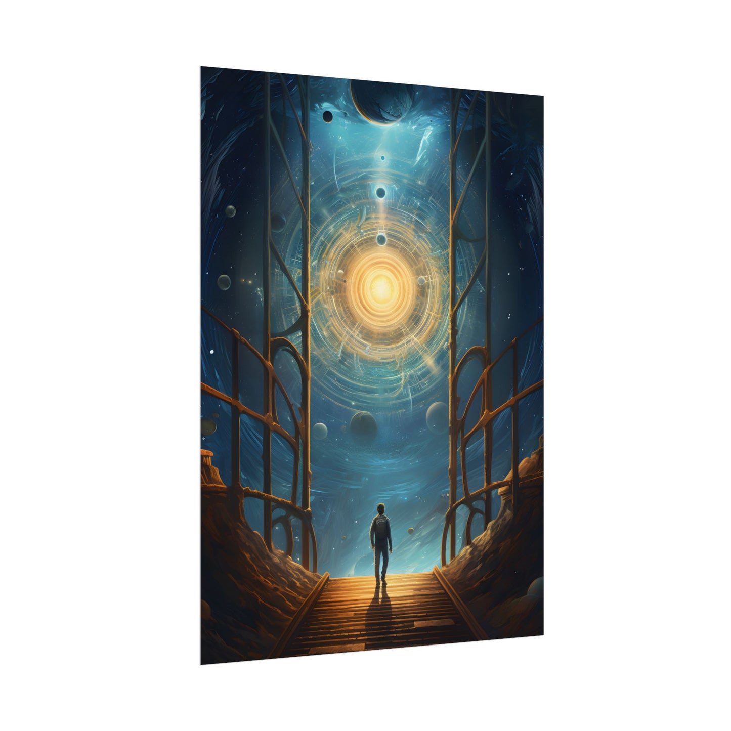 Space Explorer's Journey: Sleek Spacecraft in Stellar Odyssey - Poster