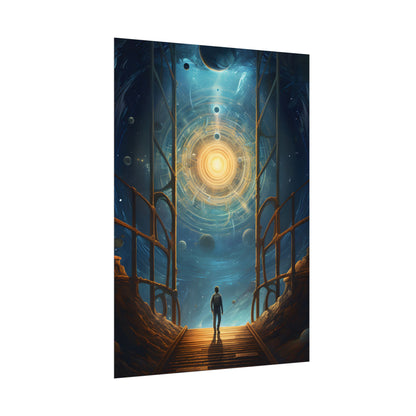 Space Explorer's Journey: Sleek Spacecraft in Stellar Odyssey - Poster
